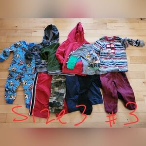 Boys size 3 winter clothing, lot 3 (1pjs, 5 pants & 5 shirts)